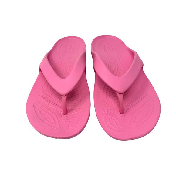 Crocs Size‎ 5 Flip Flops Pink Comfort Sandals Pool Shoes Beach Vacation - Picture 6 of 6